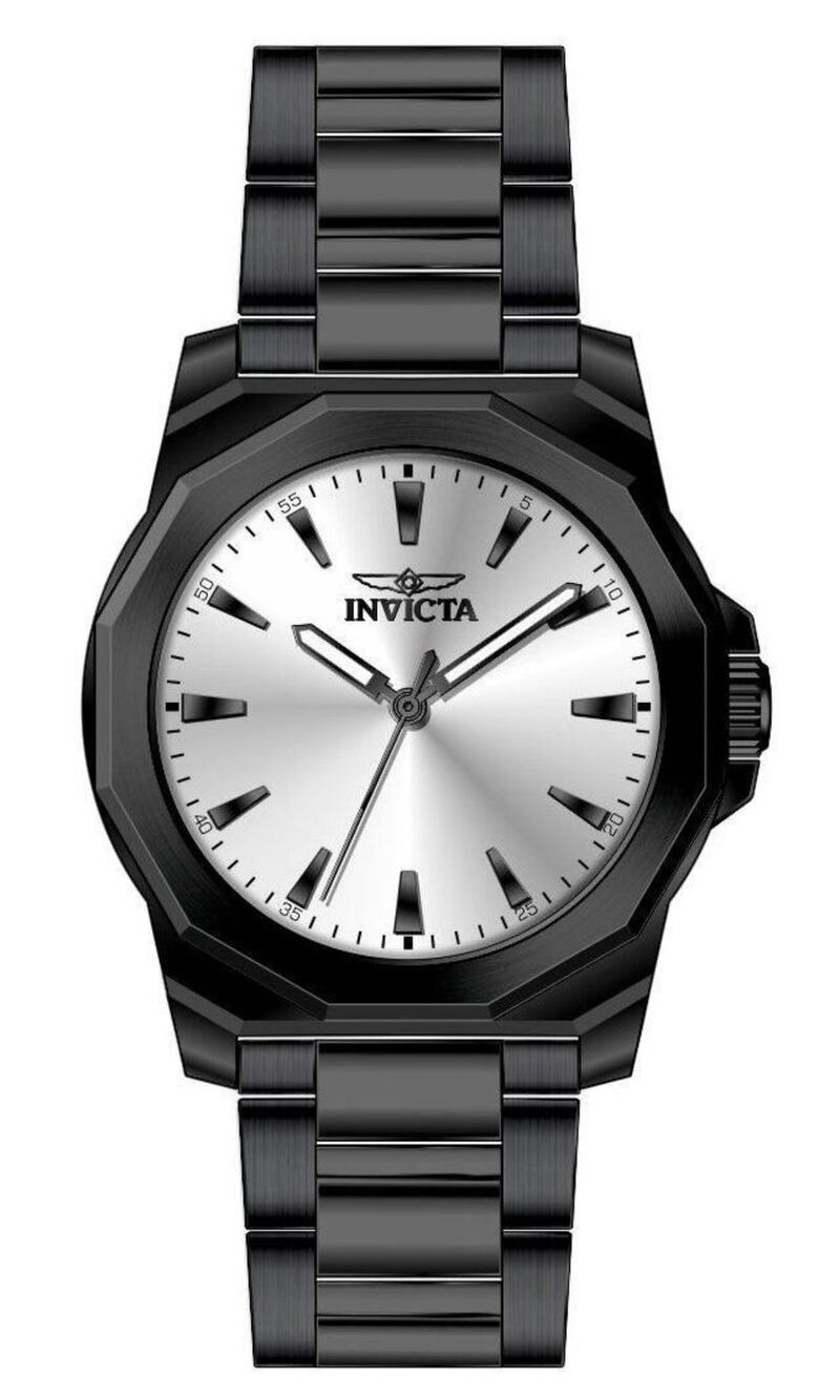 Invicta Speedway Men’s Watch 42mm Black Band Silver Brass Dial New in Box